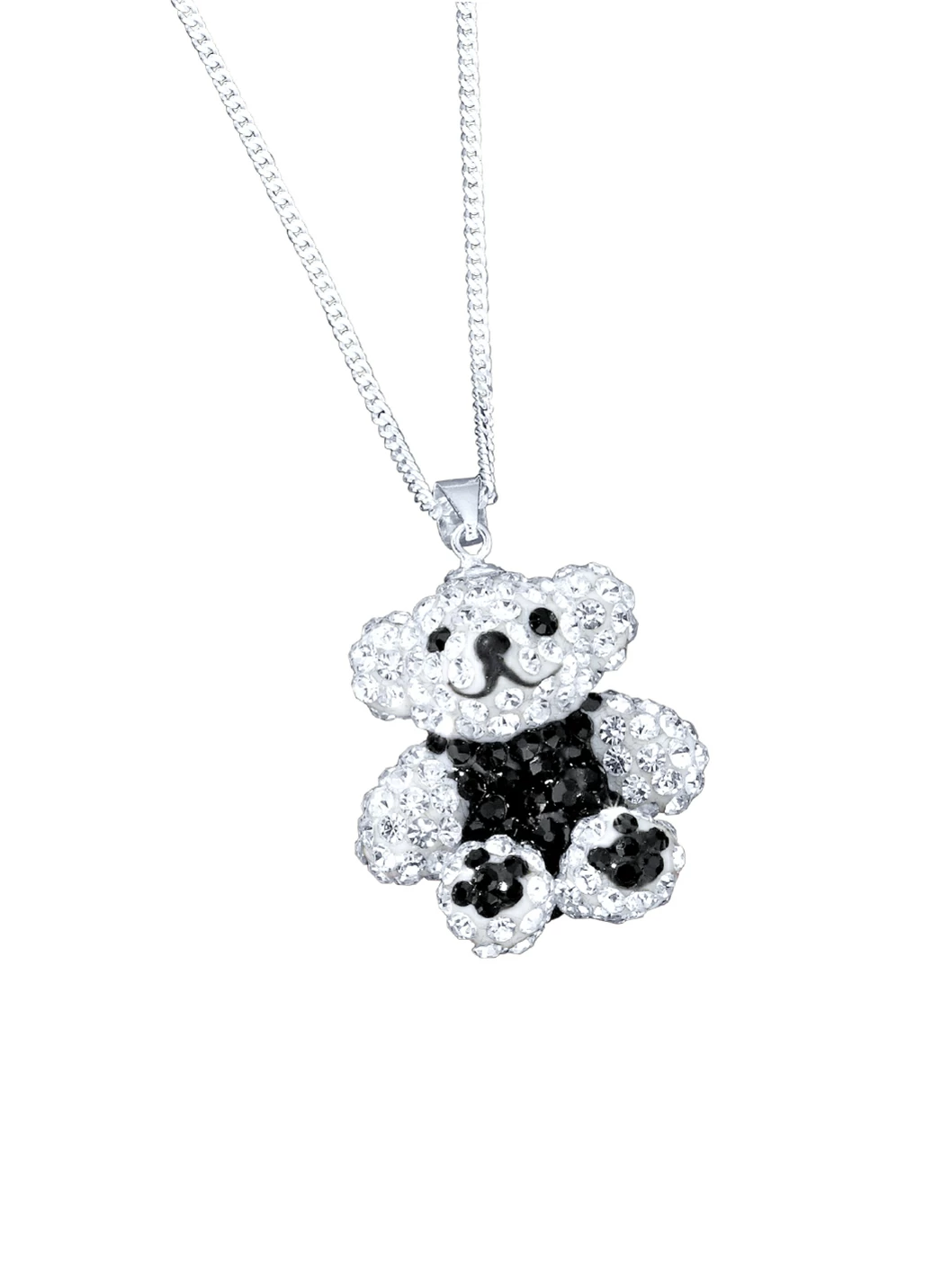 Anhänger Pandabärchen mit Kristallen und Panzerkette