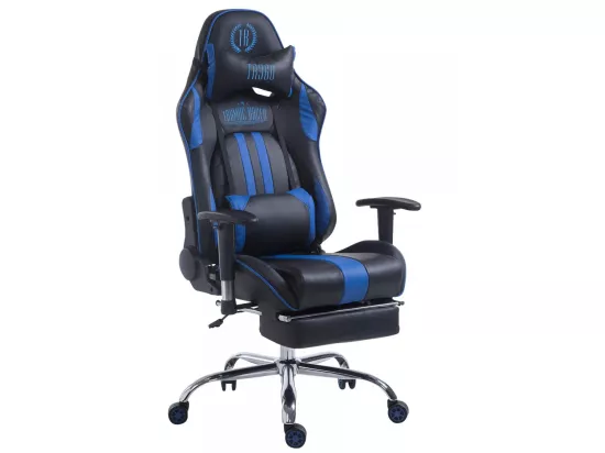 Chaise de bureau - Similicuir - Noir / Bleu - Limit