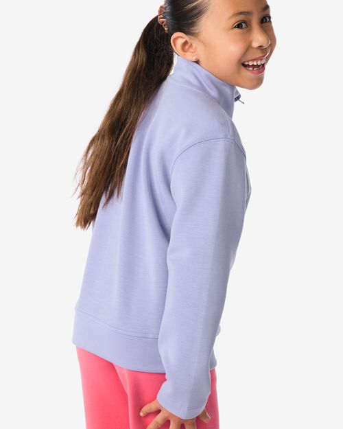 pull enfant zippé violet