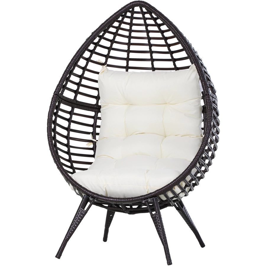 Outsunny Gartensessel in Tropfen Design braun, beige