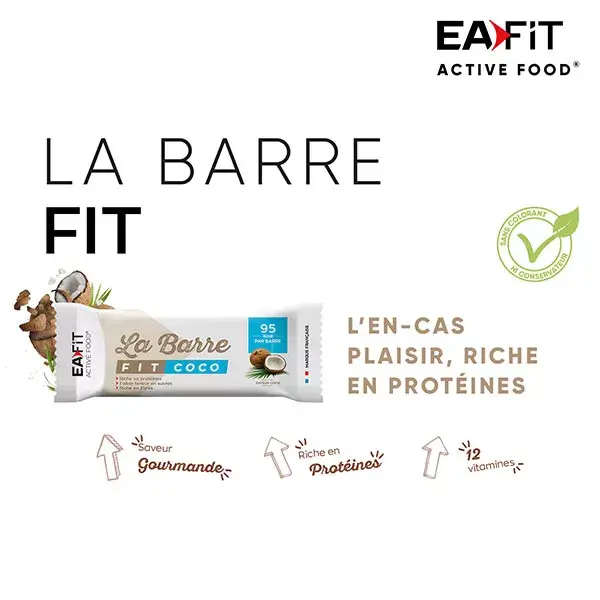 Barra de cereais Eafit The Fit sabor coco 28g