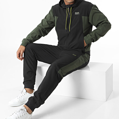 Ensemble De Survetement 6RPV72-PNBXZ Noir Vert Kaki