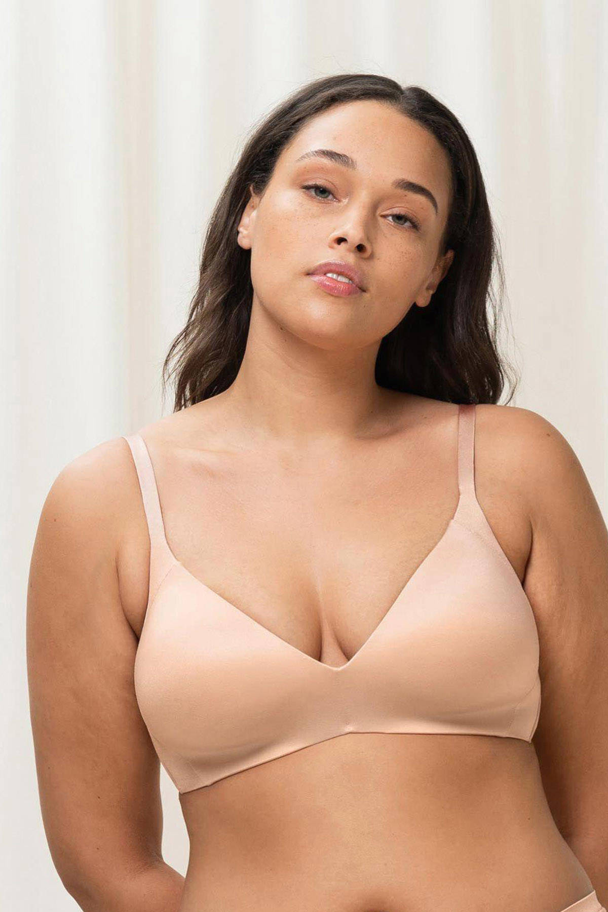 Triumph voorgevormde bh zonder beugel Body Make-up Soft Touch lichtbeige