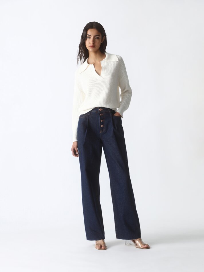 Calça jeans comprida - Azul escuro