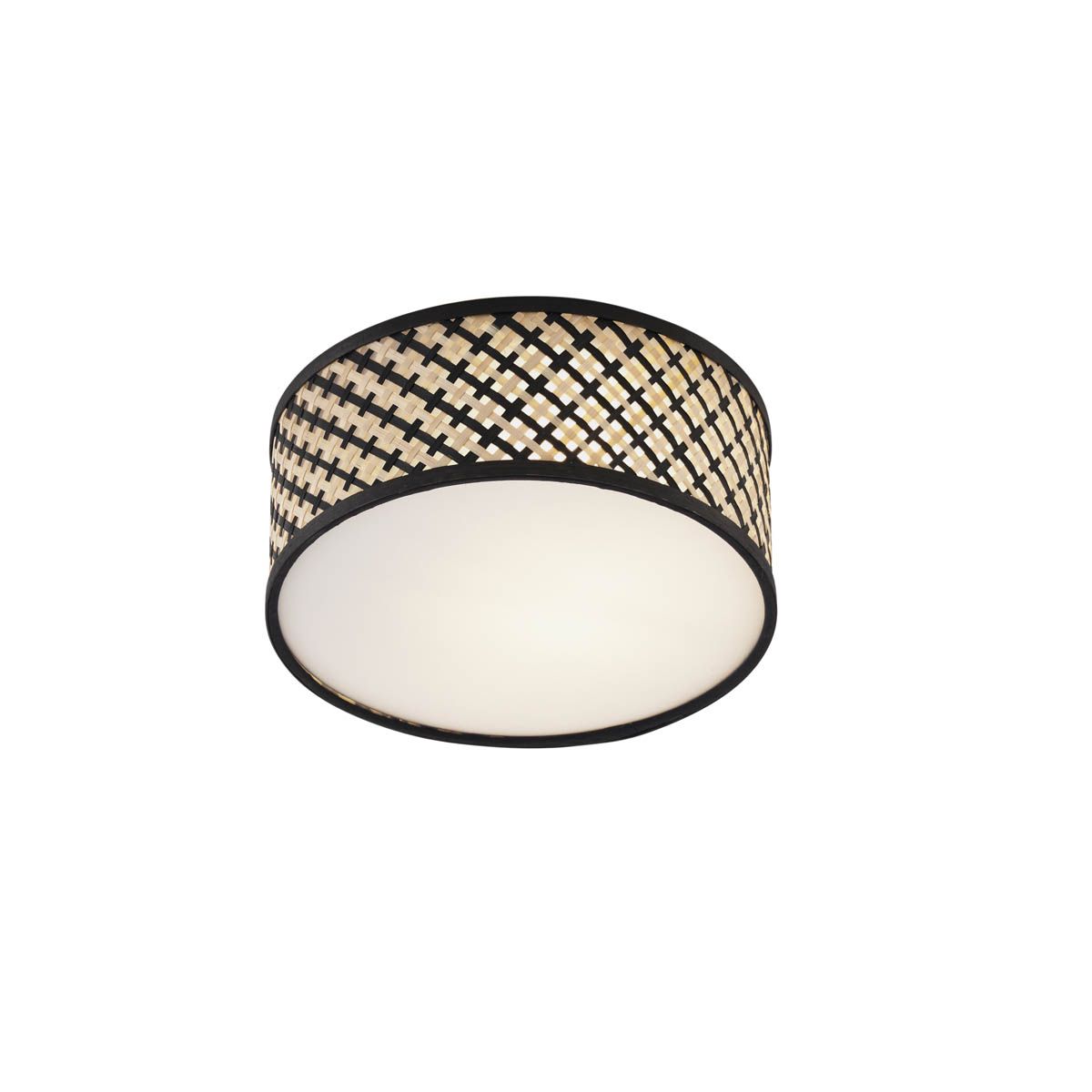 Oosterse plafondlamp rotan met zwart 30cm - Tremmo