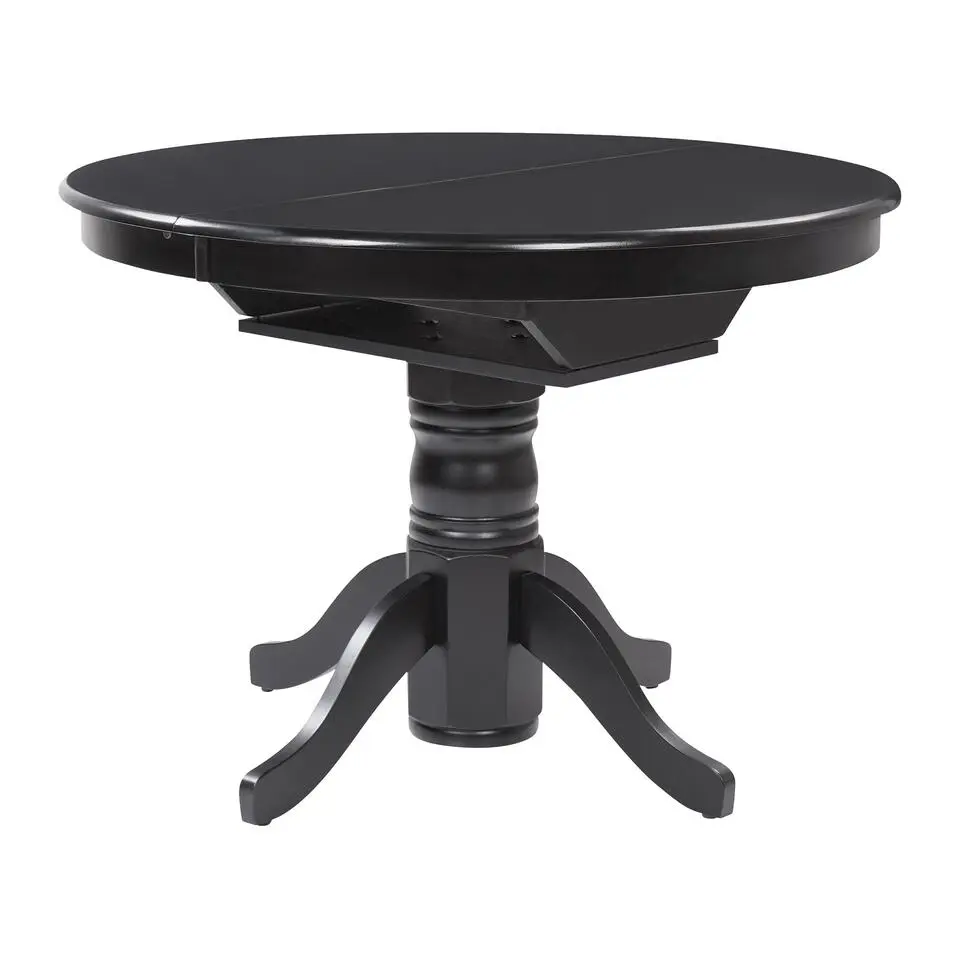 AKRON - Uitschuifbare eettafel - Zwart - 106/150 x 106 cm - MDF