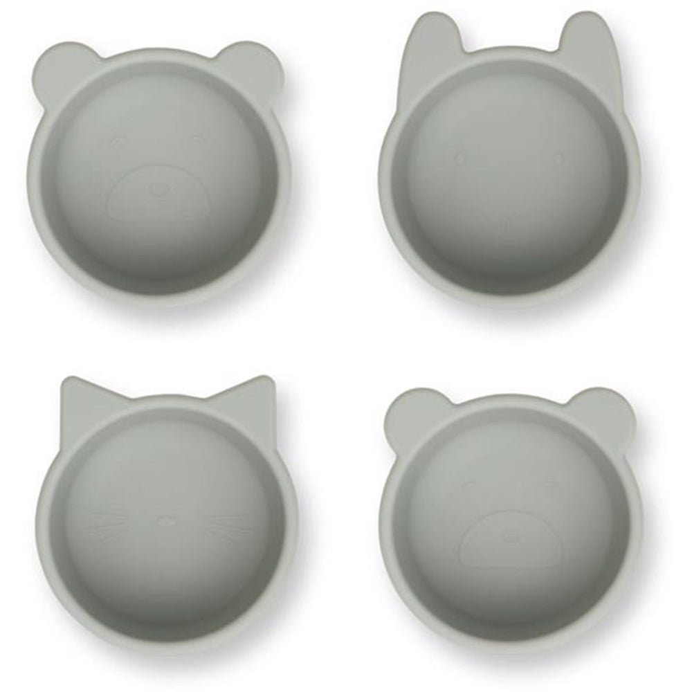 Malene Silicone Bowls 4-Pak Dove Blue - LieWood