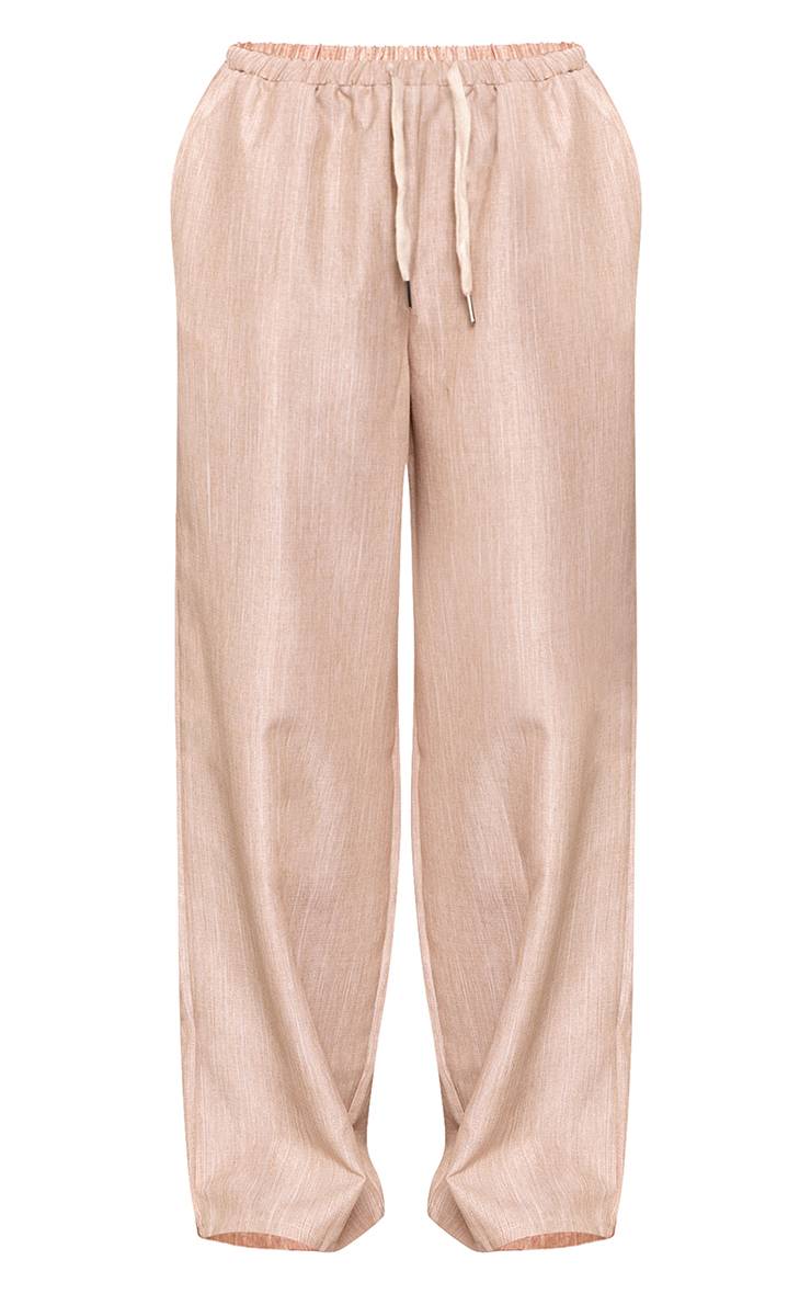 Avoine Pantalon Large À Cordon En Aspect Lin Chiné