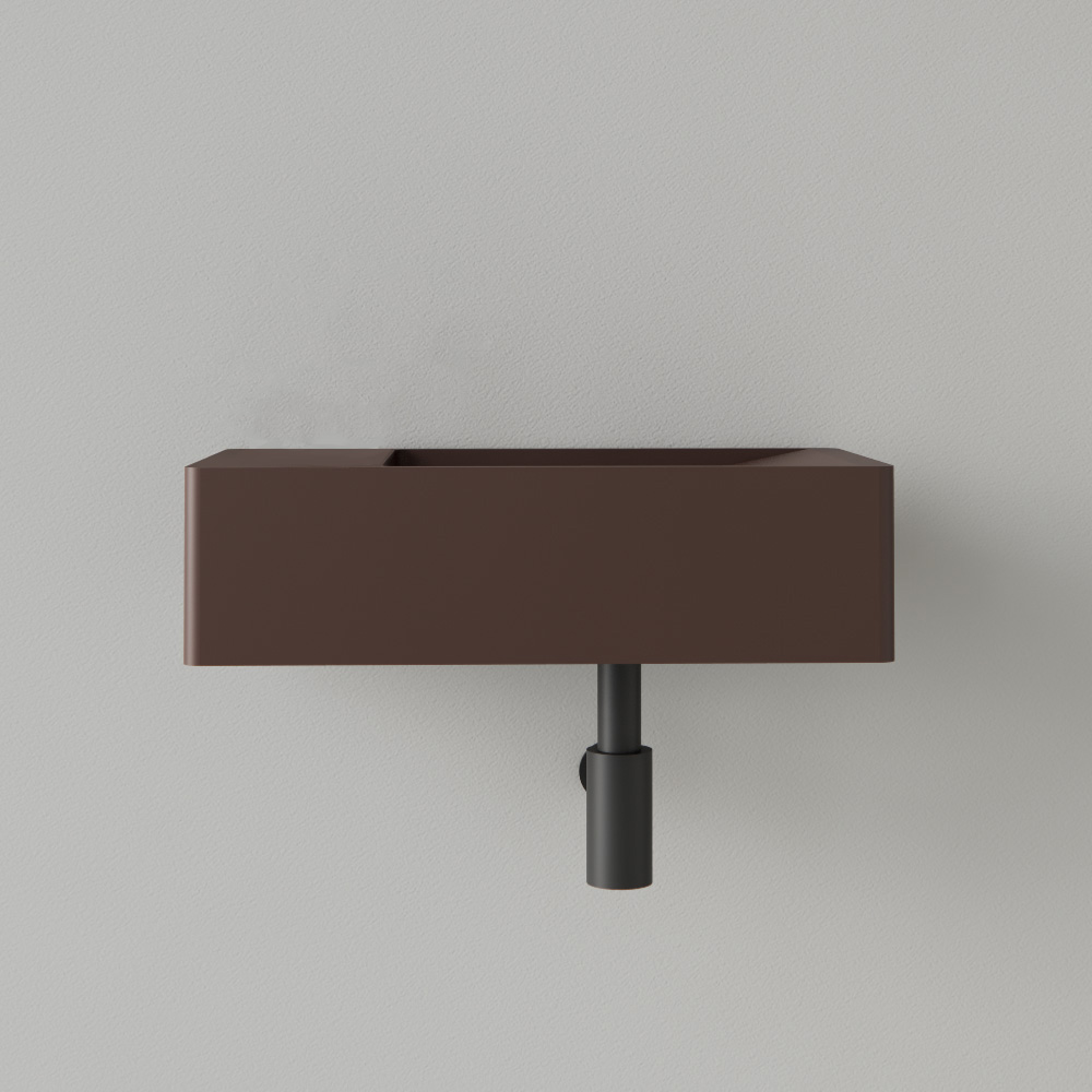 Sanigoods Luko fontein 40x22cm links zonder kraangat choco bruin