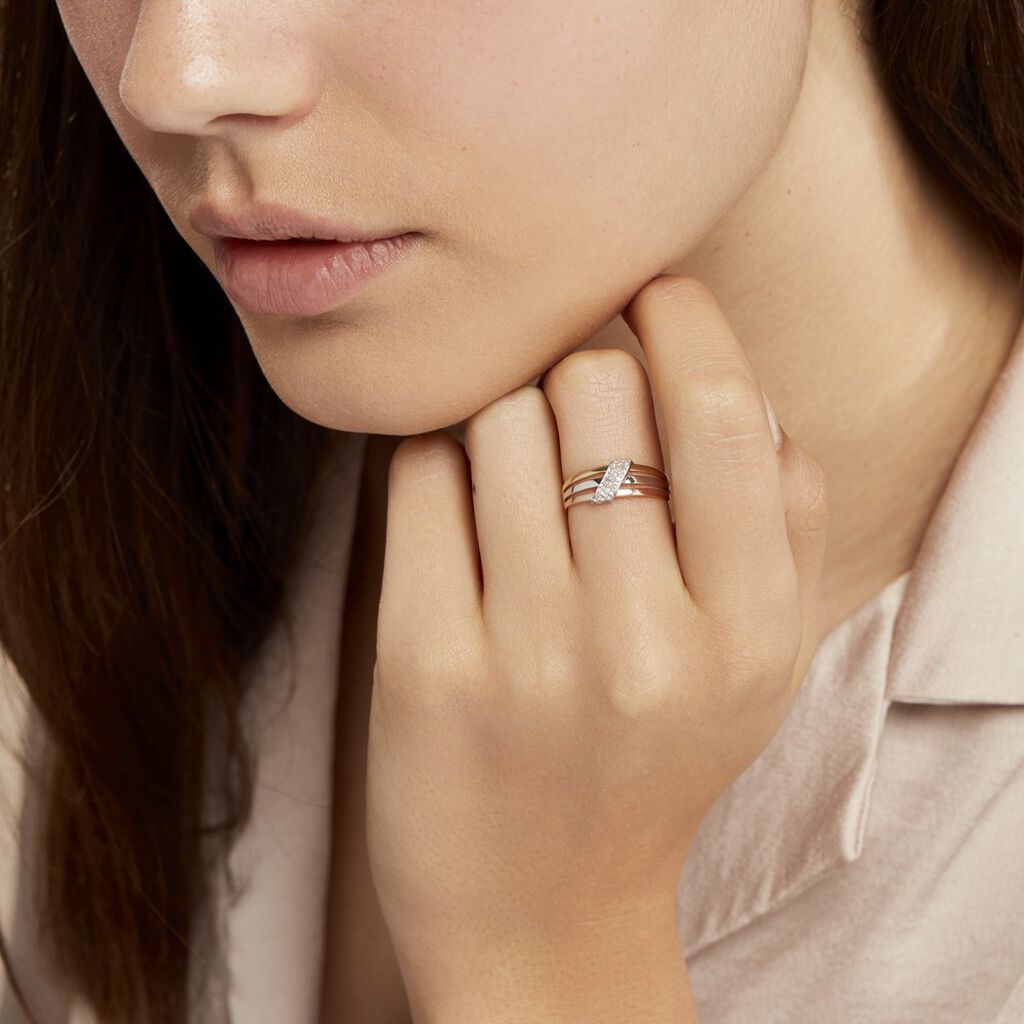 Bague Aurelianne Or Tricolore Diamant