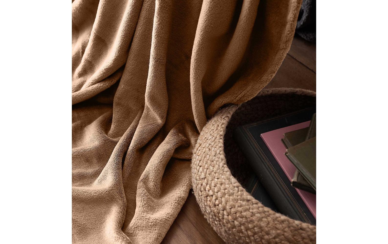 Kuscheldecke Hellbraun 240 x 220 cmSofa- und Tagesdecke