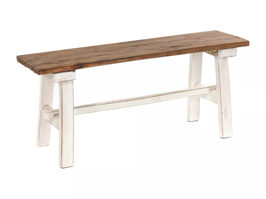 BANC ANZIO 90 Bois massif en acajou, pliable 06 weiß-landhaus