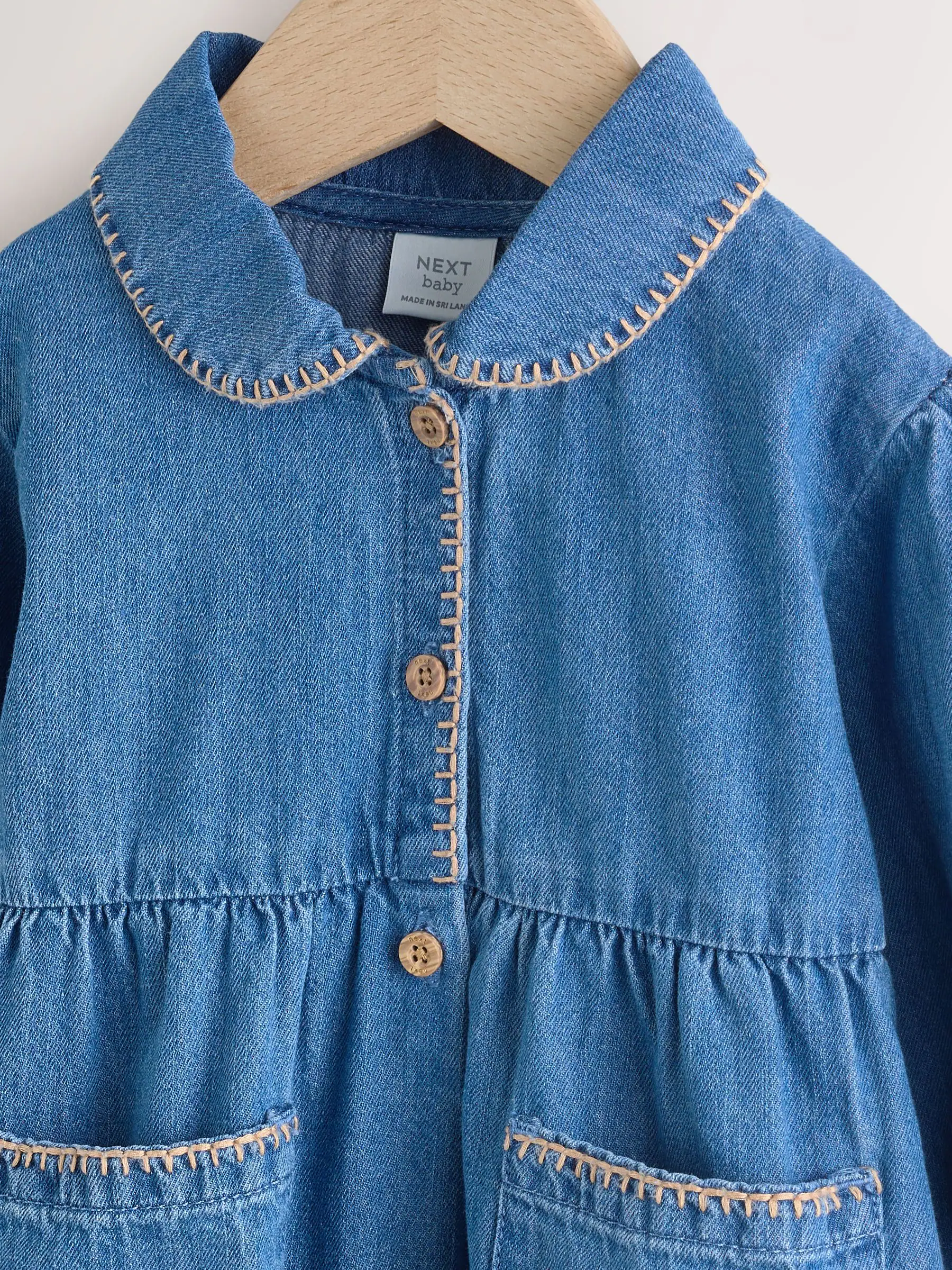 Blauw - Baby denim romper (0mnd-2jr)