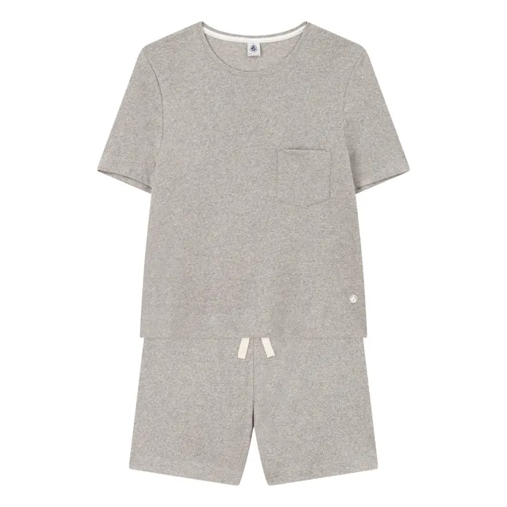 Petit Bateau Pyjama Short Mades Ajouré - Collection Femme | Gris chiné
