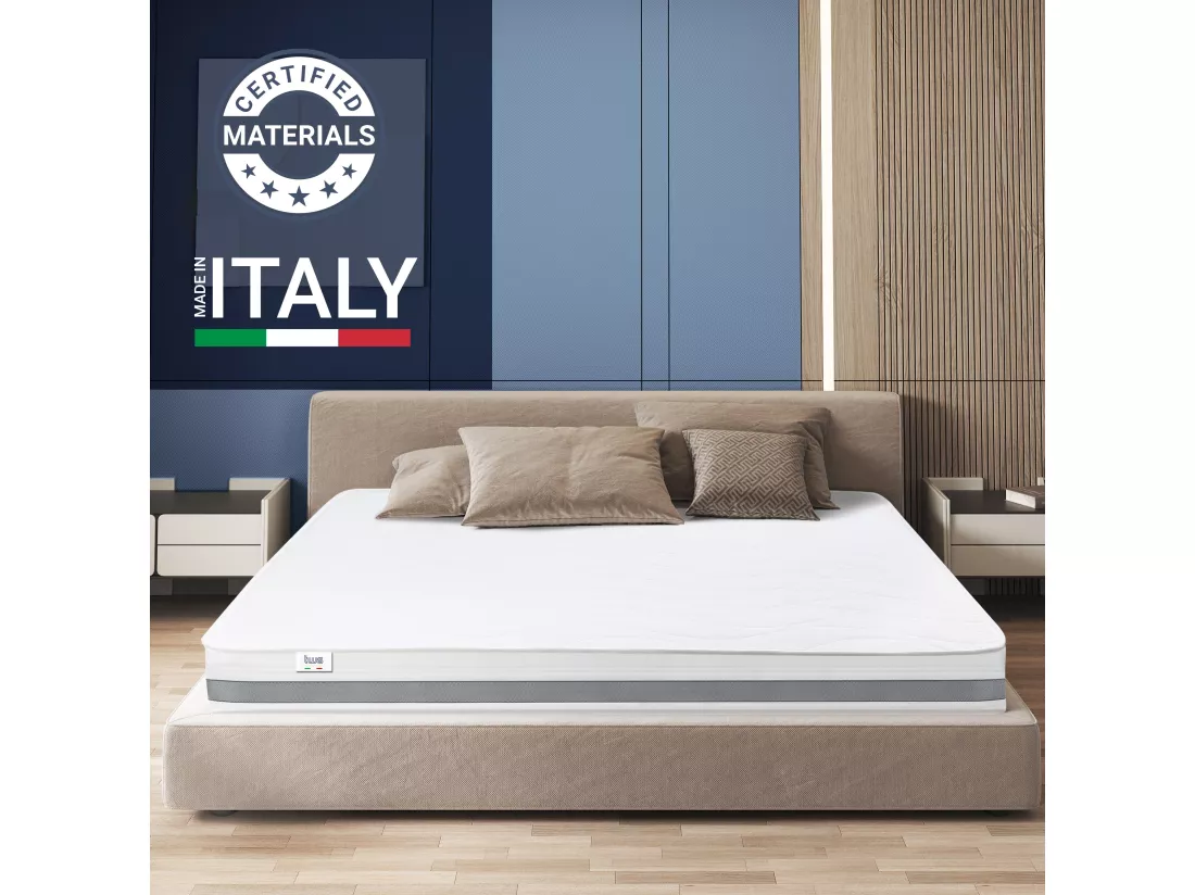Matelas Double King Size 180x205 à mémoire orthopédique | Hauteur 20 cm | Made in Italy