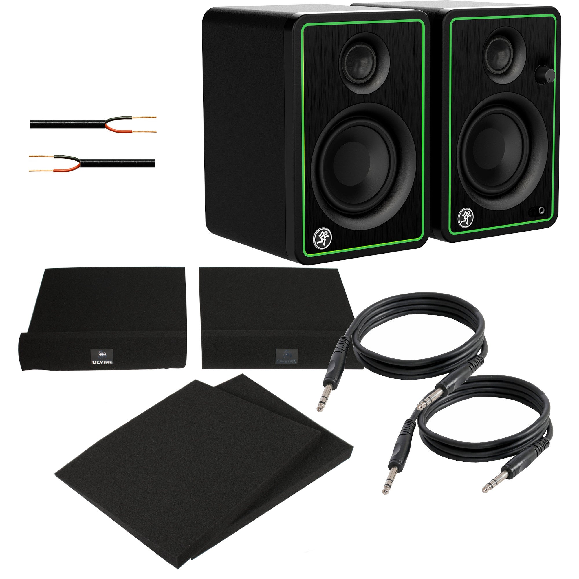 Mackie CR5-XBT studio-monitoren (set van 2) + monitorisolatie + kabels