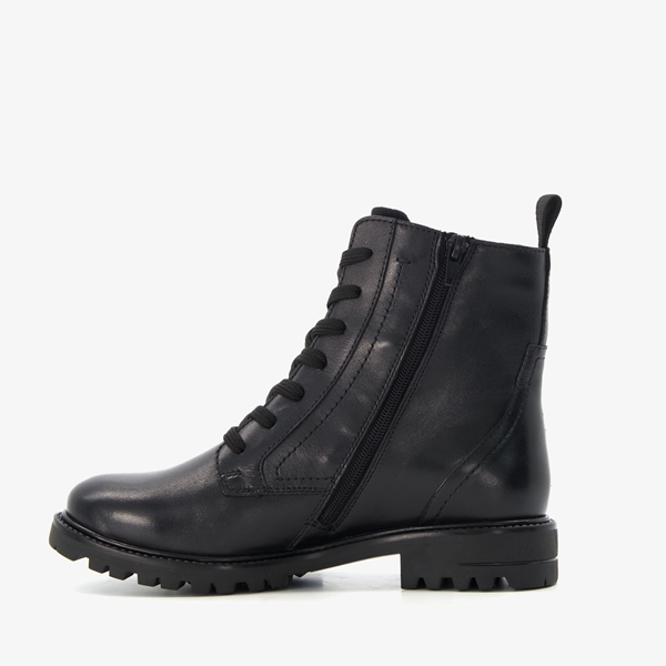 Bugatti leren dames veterboots zwart