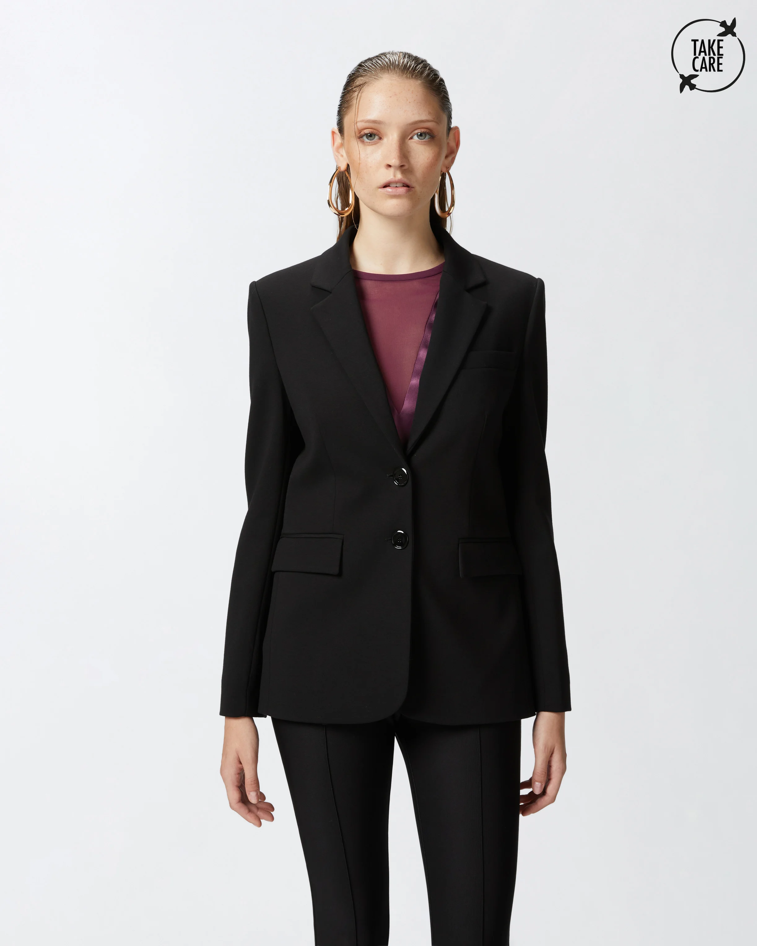 Blazer droit à épaulettes | Noir