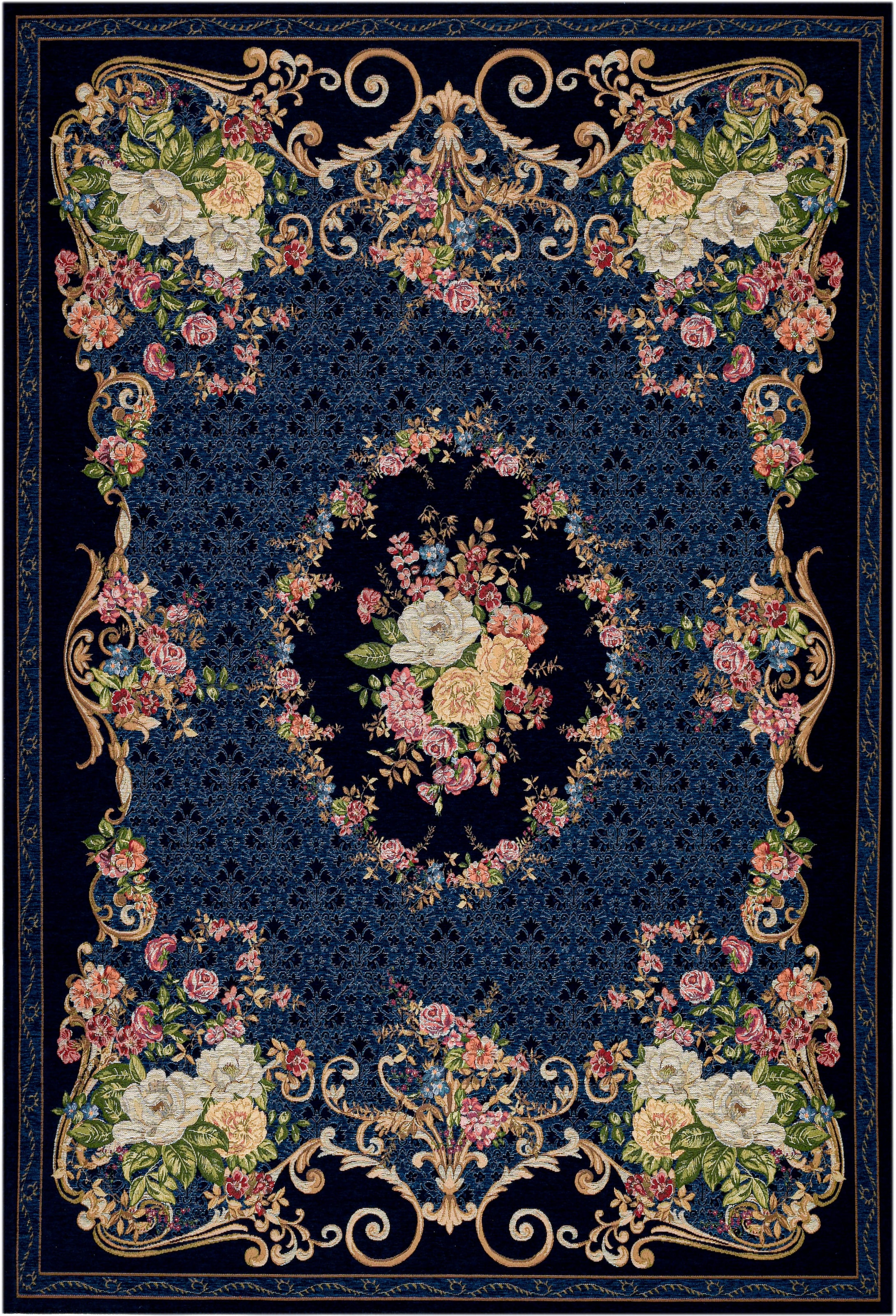 THEKO Teppich »Flomi Floral« rechteckig 3 mm Höhe gewebt, Blumen Design, ideal im Wohnzimmer & Schlafzimmer
