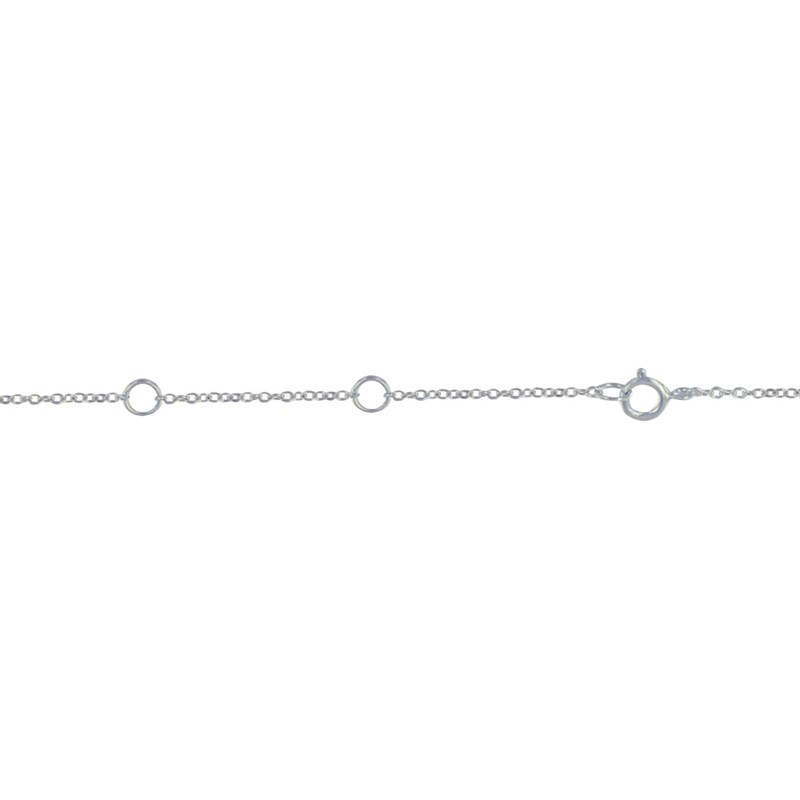 Collier Argent Rhodié Solitaire Cristal 7mm