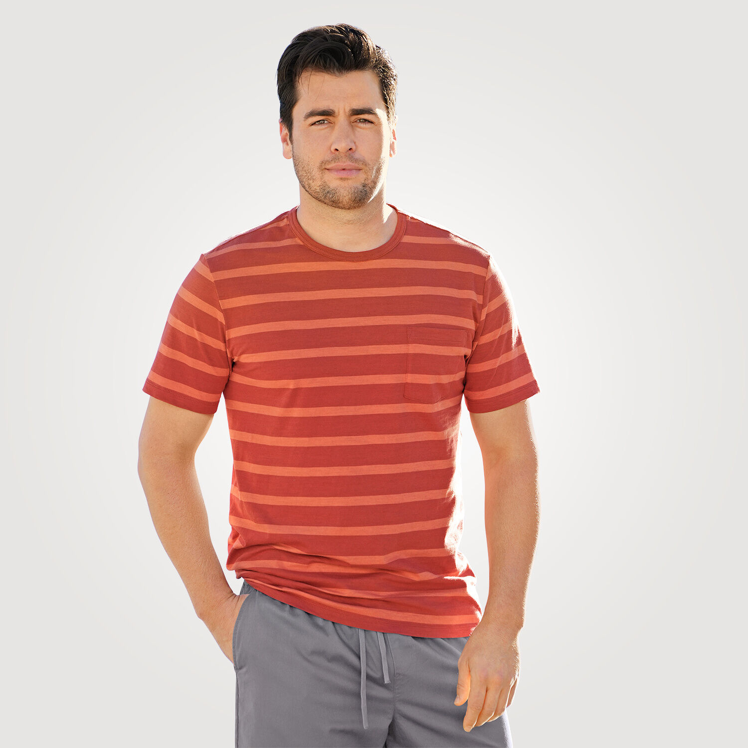 Gestreiftes Herren-T-Shirt aus Baumwolle