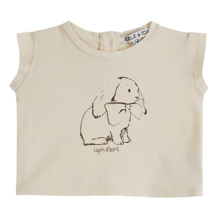 Emile et Ida T-shirt Lapin d'Avril | Ecru