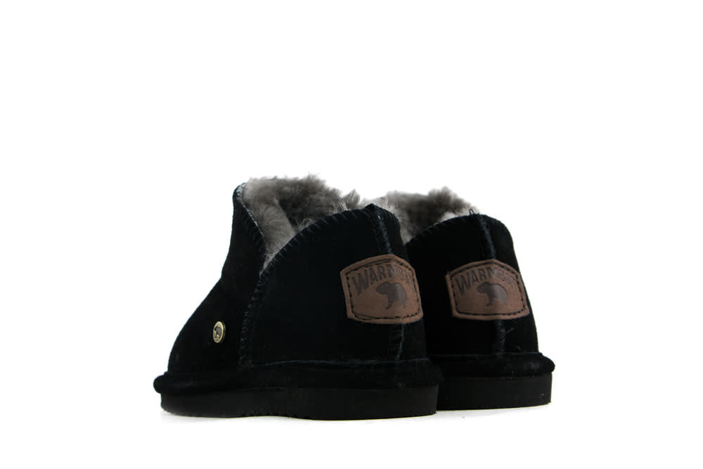 Warmbat Pantoffels Willow Kids Zwart Suede