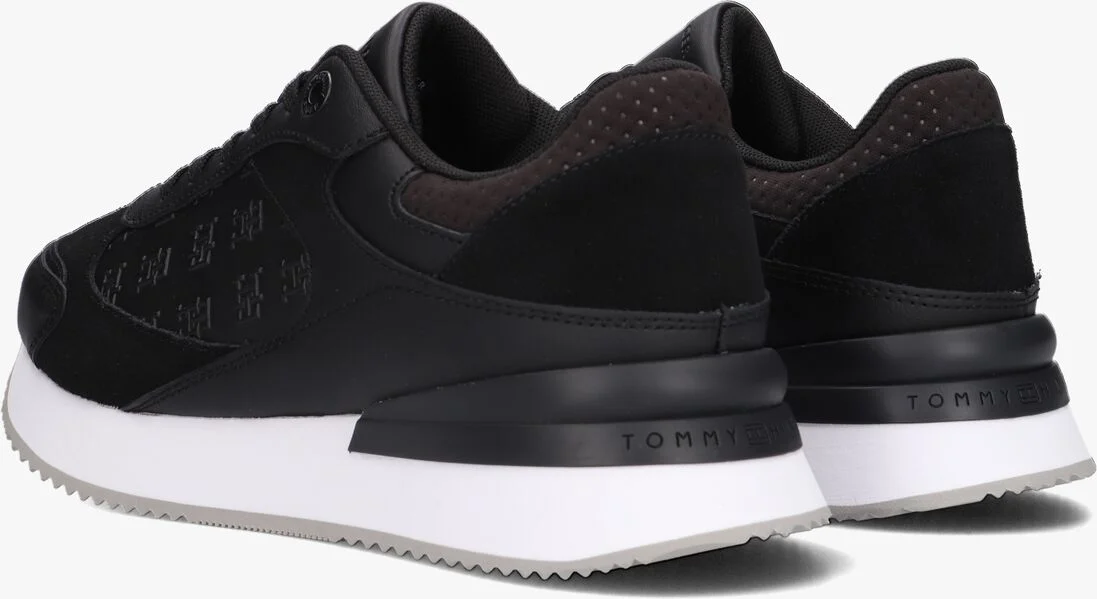 TOMMY HILFIGER zwarte tommy hilfiger lage sneakers elevated embossed runner