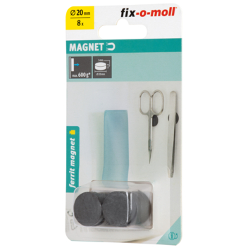 Magneetschijf ferriet zwart 20x5mm 8 stuks