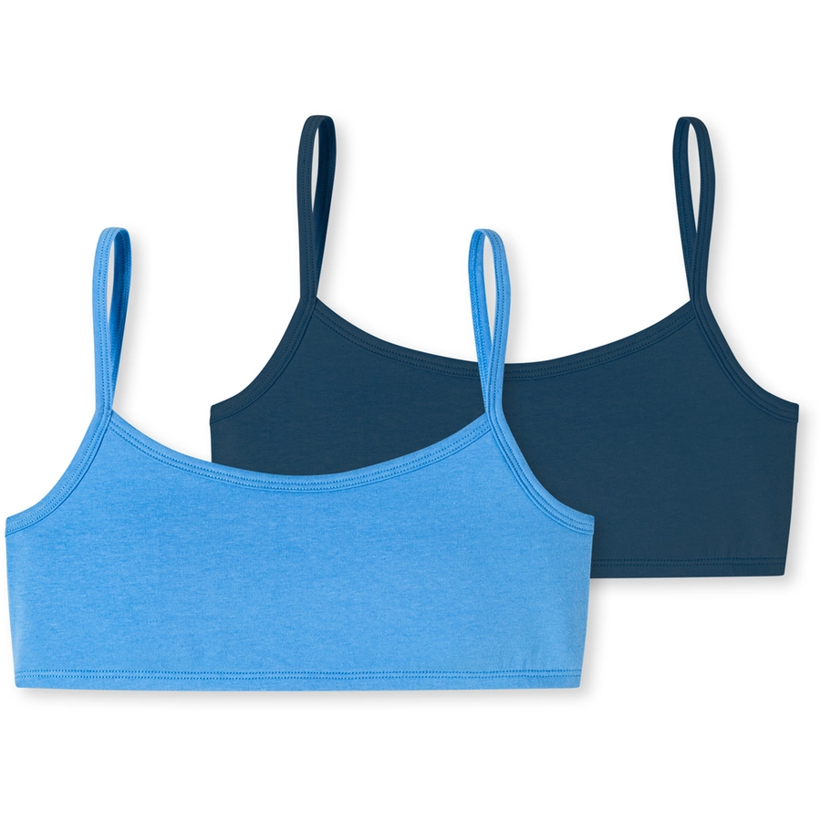 Schiesser Bustier 955 Organic Cotton nachtblau, hellblau