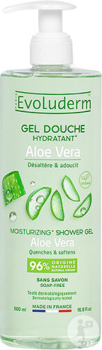 Evoluderm Gel Douche Aloe Vera Hydratant 500ml