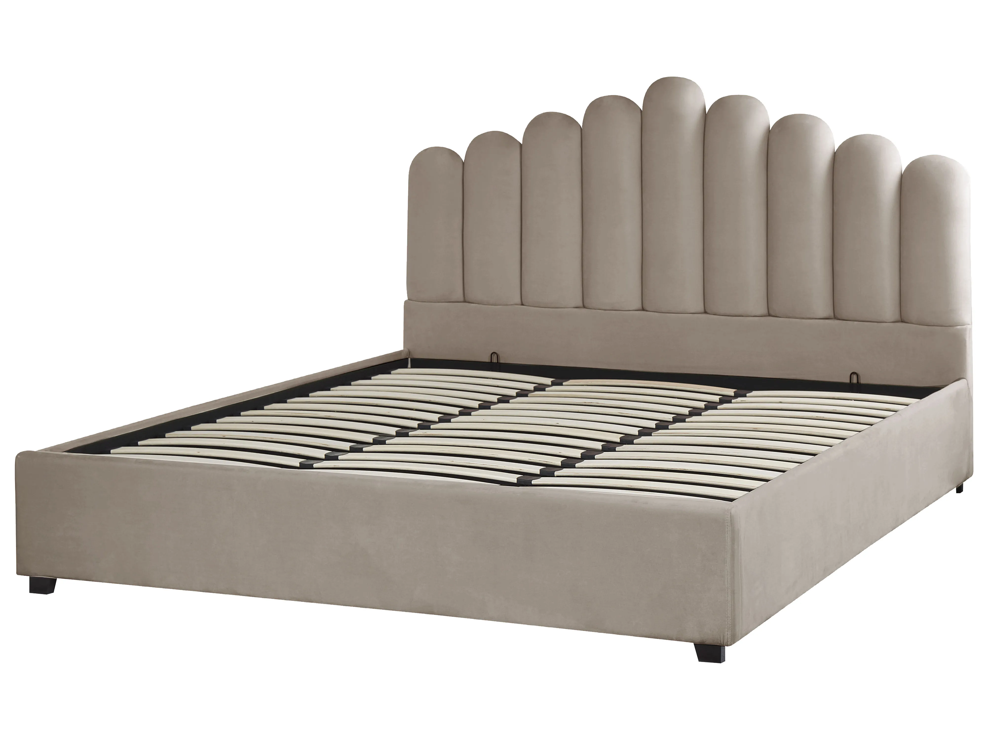 Bed met opbergruimte Fluweel VINCENNES 180 x 200 cm Taupe