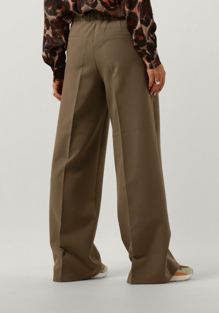 SUMMUM donkergroene summum wijde broek trousers wide legs foam uni