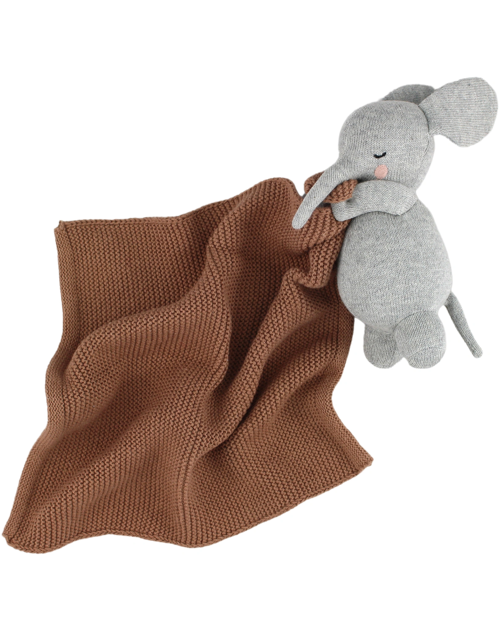 Schnuffeltuch ELEFANT (25x25) in grau/braun