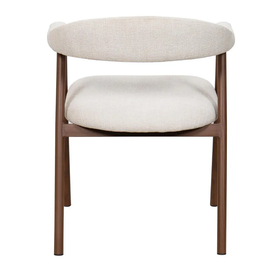 Eetkamerstoel Walnoot - Zithoogte 48cm - Mila - Set van 2
