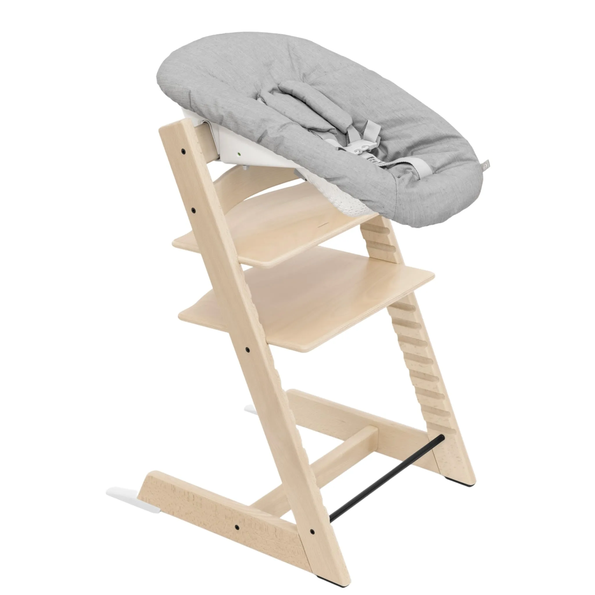 Stokke Chaise Tripp Trapp® - Naturel + Kit de Naissance Tripp Trapp® - Gris