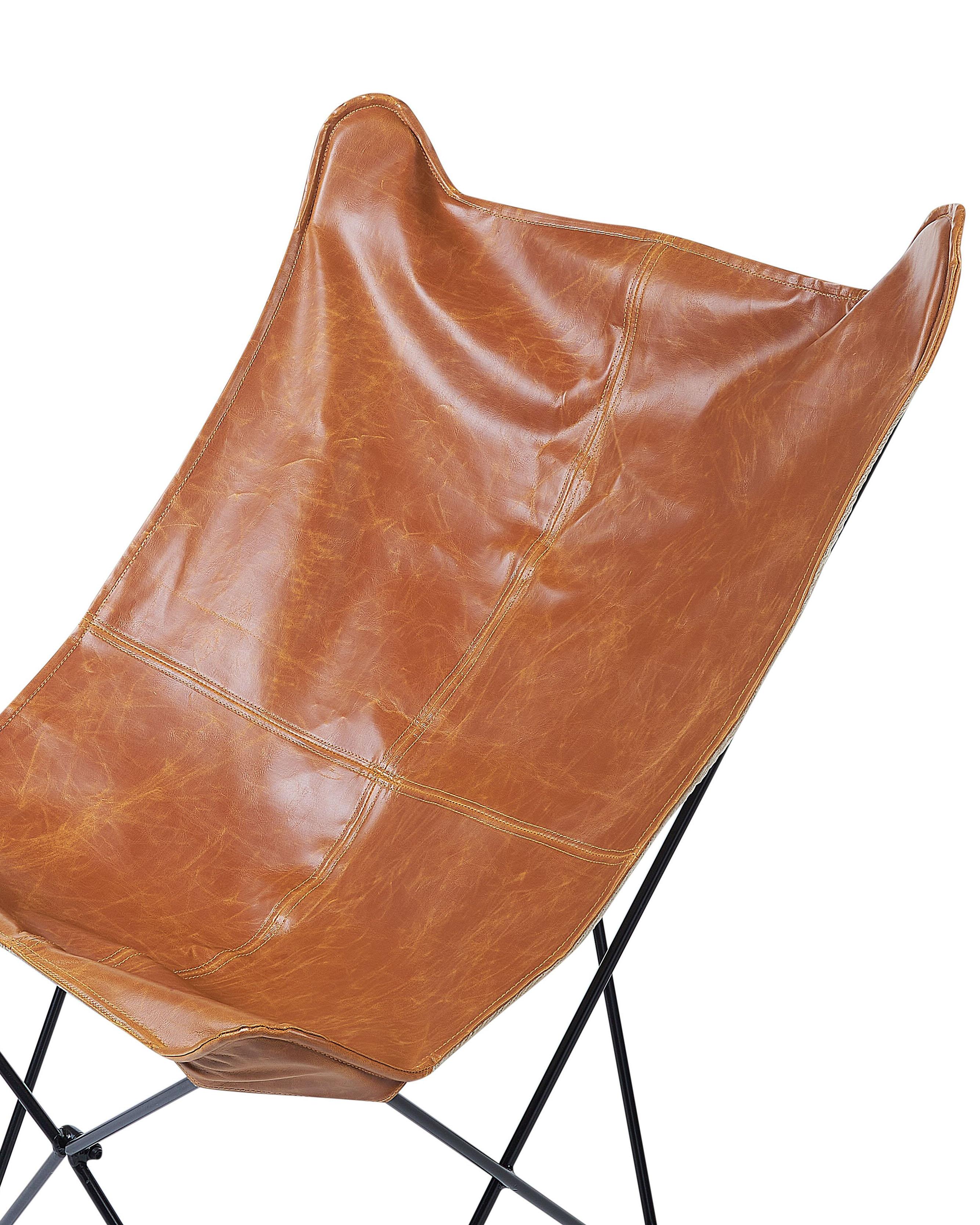 Fauteuil NYBRO Kunstleer Goudbruin