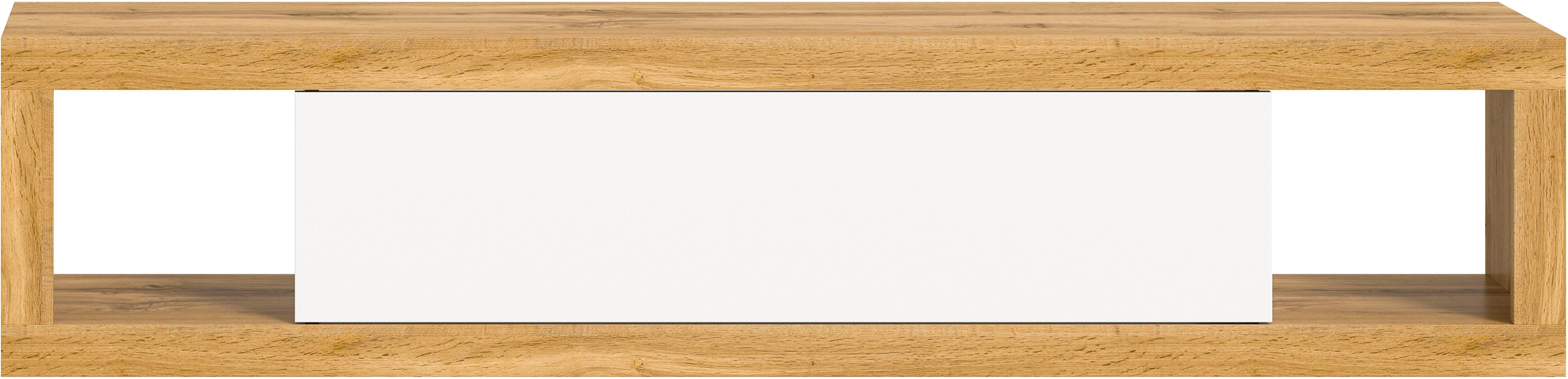 INOSIGN Lowboard »Trinity, Breite 180 cm, stehend und hängend, 1 Klappe,« 2 offene Fächer, grifflose Fronten, TV-Möbel, TV Schrank, Hängeschrank