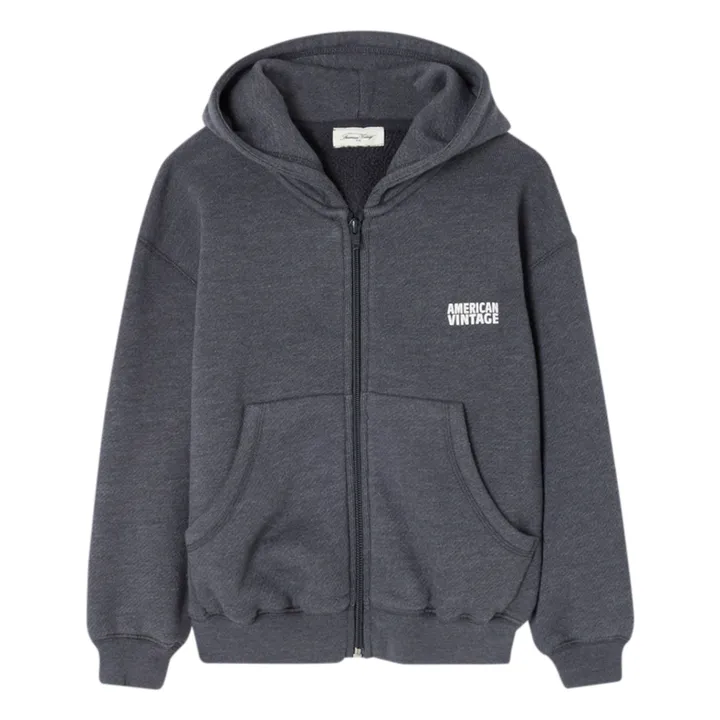American Vintage Sweat Zippé Doven | Gris anthracite chiné