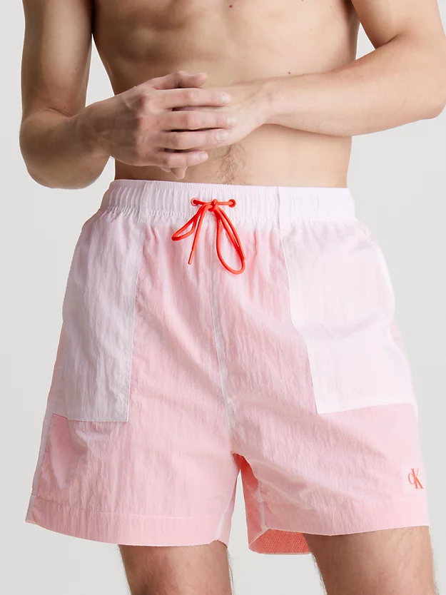 Calções de banho CK Monogram tamanho médio com cordão