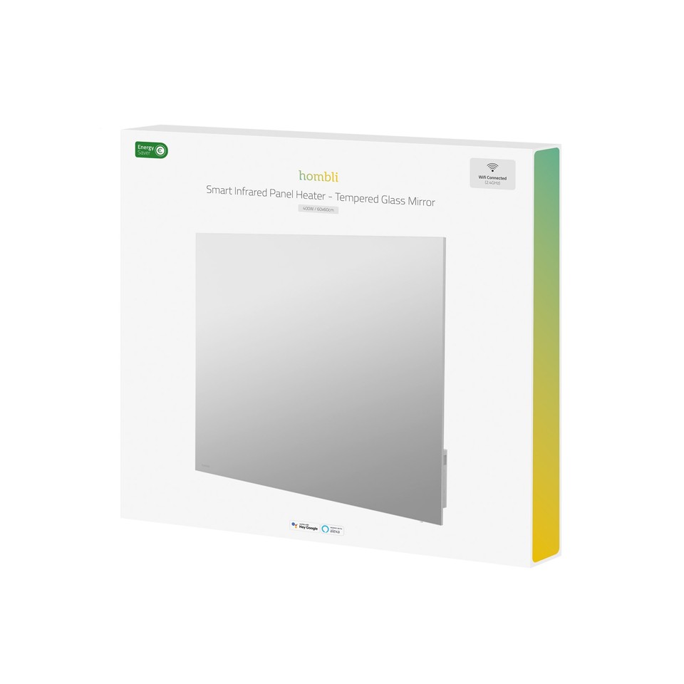Hombli - Smart IR glas varmepanel 400W, spejl (400w)