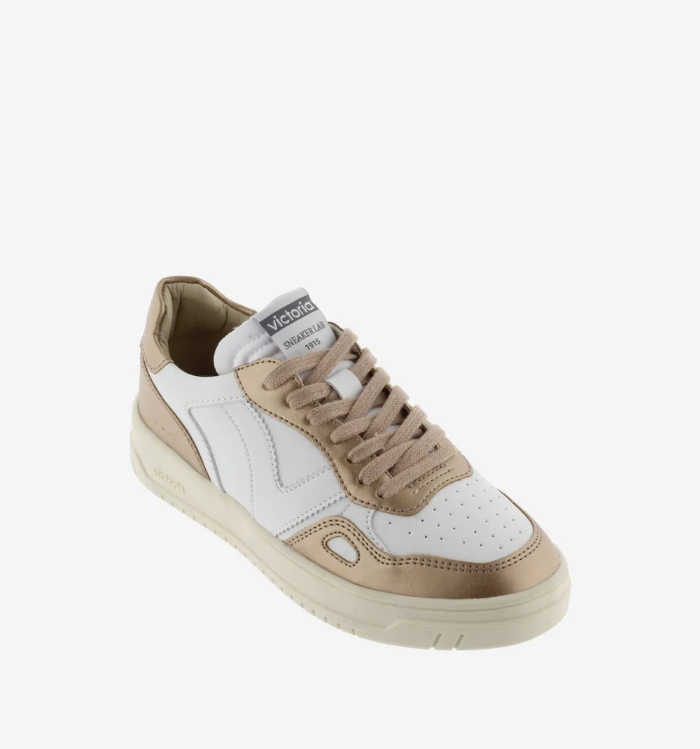 SEUL MÉTAL EFFET CUIR Baskets pour femmes métallisées NUDE