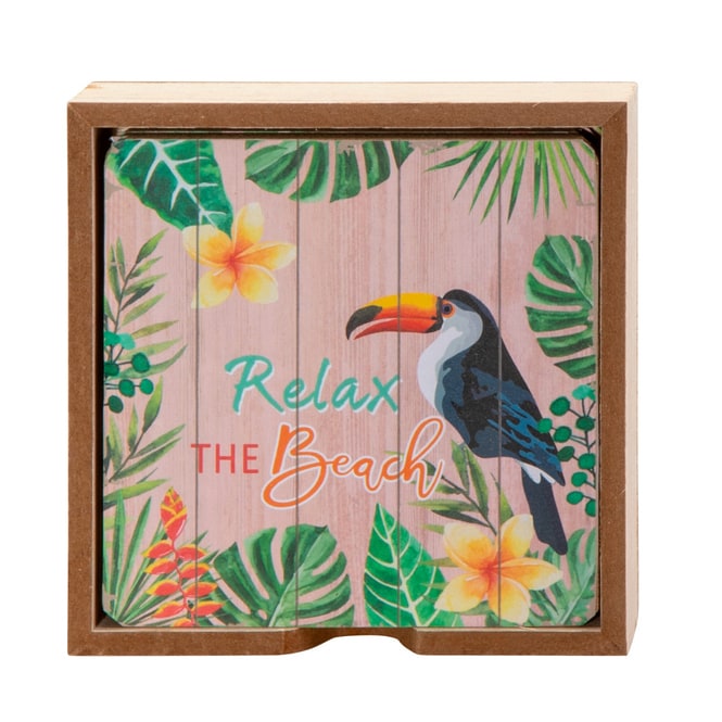 6 Untersetzer - Tropical - ca.  11 x 11 cm - 1 Set