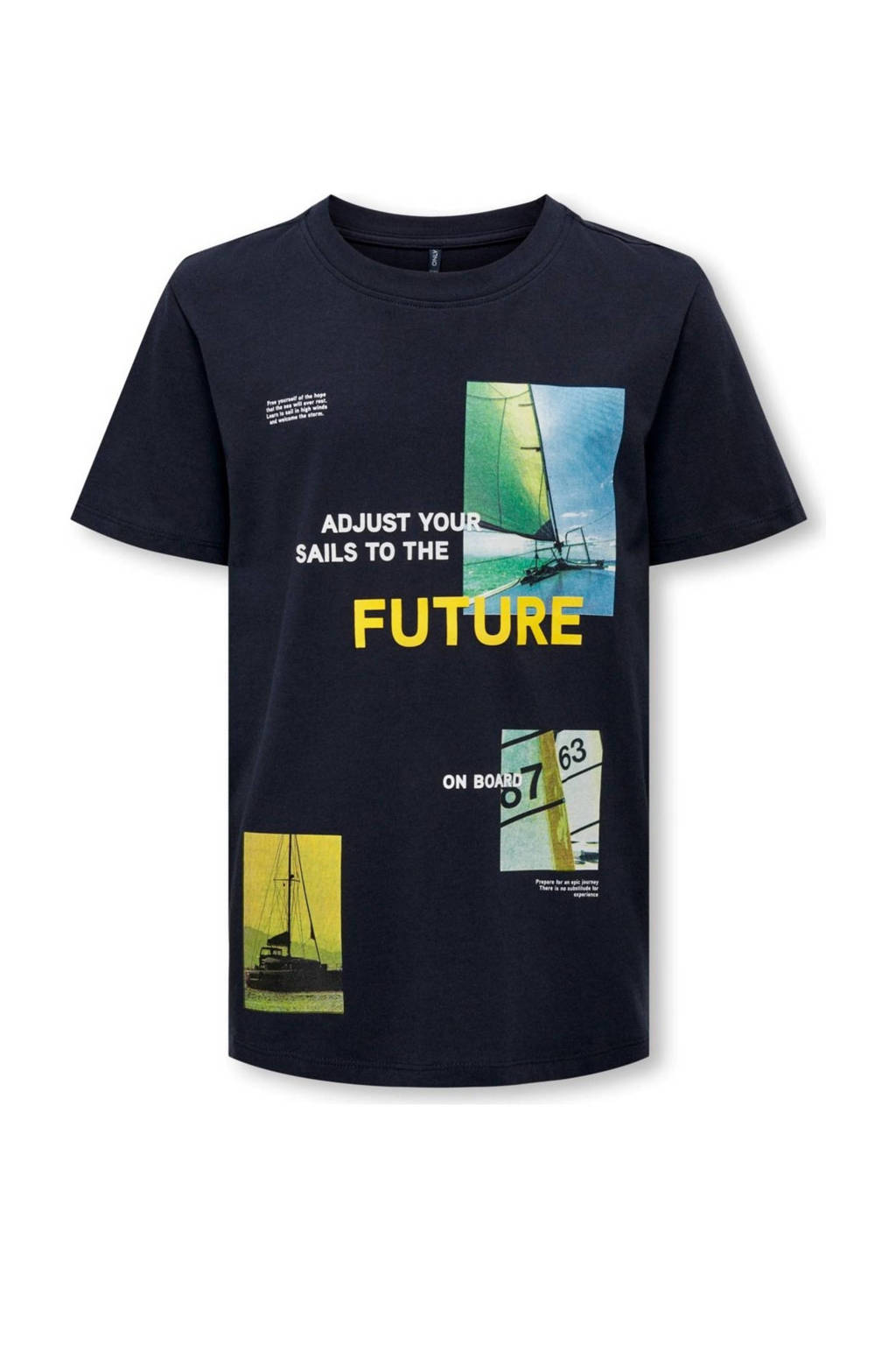 ONLY T-shirt KOBNILAS met printopdruk donkerblauw