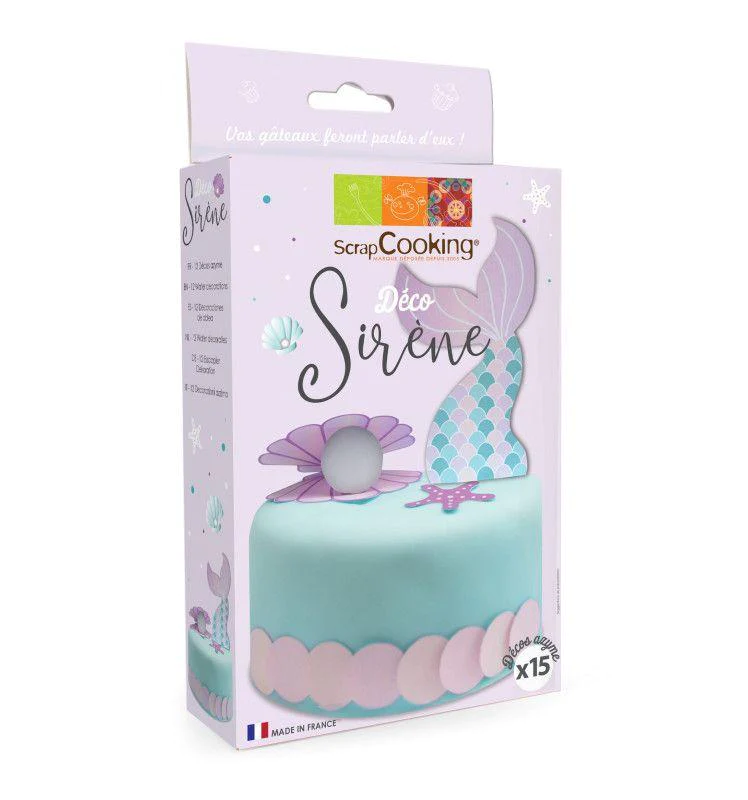 Kit de décors azyme pour gâteau sirène Scrapcooking