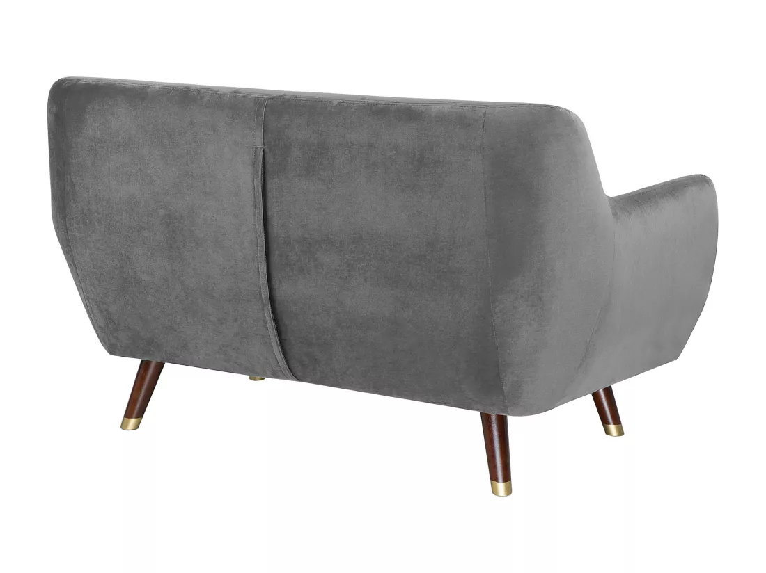 Ensemble canapés et fauteuil en velours gris 6 places BODO