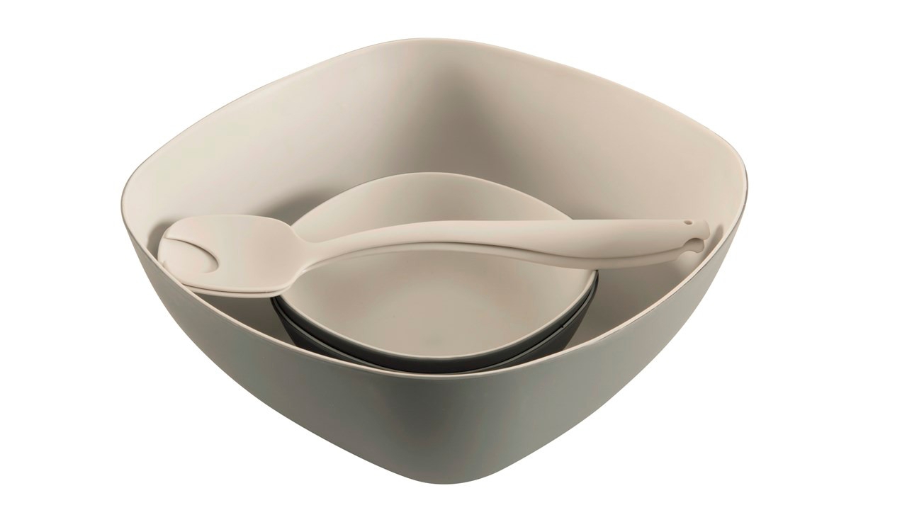 Outwell Gala Salatgeschirrset 5 teilig grau/beige