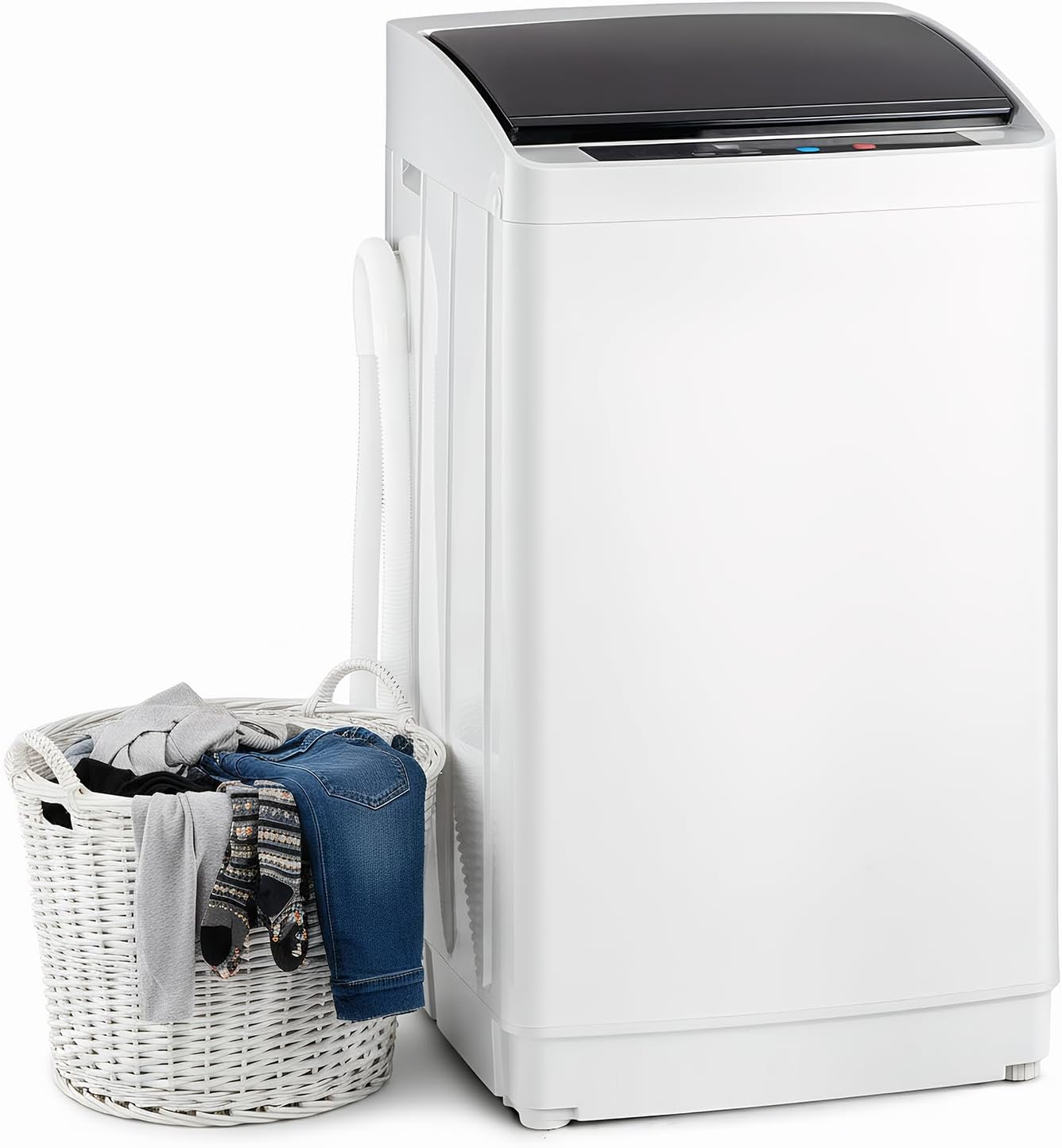 Bonnlo Waschmaschine Toplader 5 KG, Toplader Waschmaschine mit 8 Waschprogramm & 5 Wasserstände, Kleine Waschmaschine 24H-Timer, 60-70 dB (5 KG)