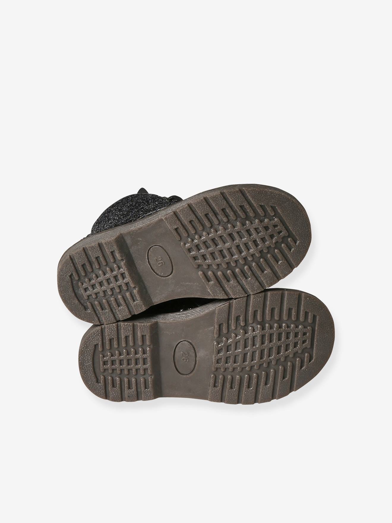 Botas com cadarço e zíper para meninas