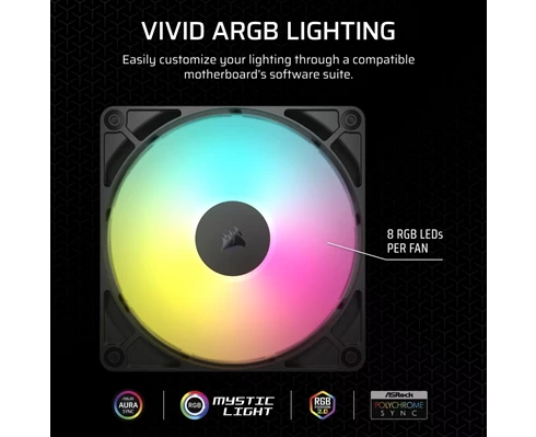 Corsair RS140 ARGB, 140mm ARGB Fan, Single Pack